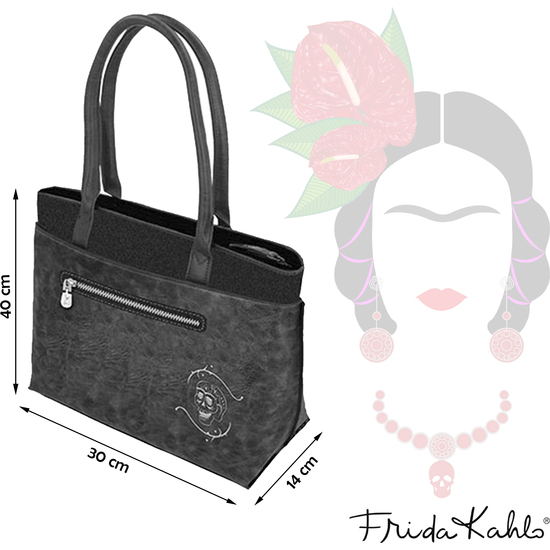 BOLSO BLACK SKULL DE ESTILO ÚNICO FRIDA KAHLO image 1