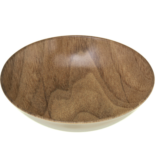 PLATO DE SOPA DE MADERA COLOR MARRON 22CM image 0