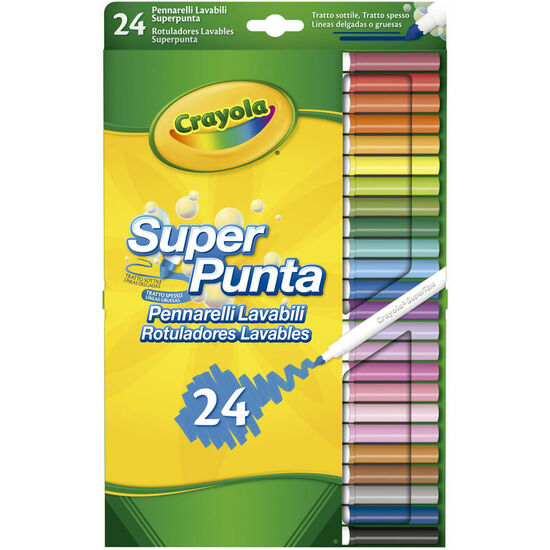BLISTER 24 ROTULADORES SUPER PUNTA LAVABLES CRAYOLA image 0