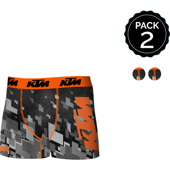 SET 2 BOXER KTM - MICROFIBRA - COLOR NEGRO CON DISEÑO - PADRE image 0