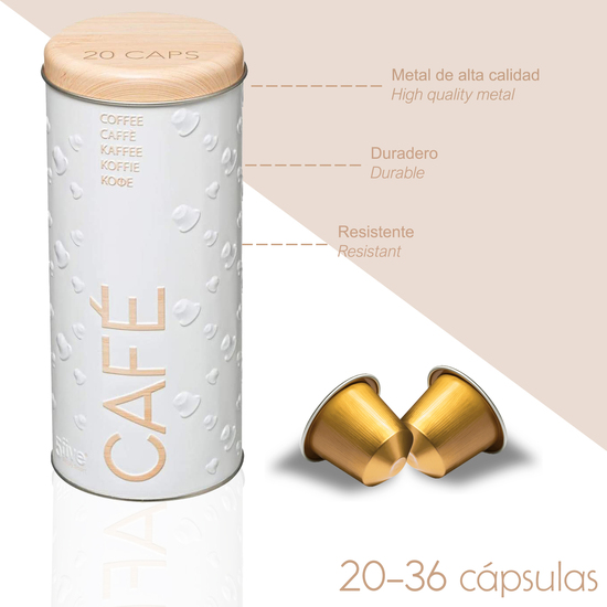 2X BOTES DE ALMACENAMIENTO : BOTE PARA CÁPSULAS DE CAFÉ + CAJA PARA GALLETAS image 1