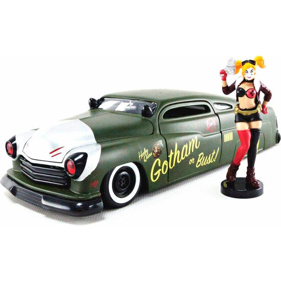 SET FIGURA + COCHE METAL MERCURY 1951 HARLEY QUINN DC COMICS image 0