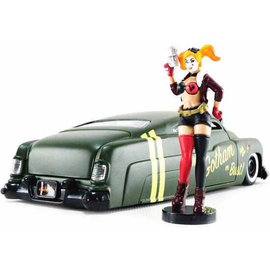 SET FIGURA + COCHE METAL MERCURY 1951 HARLEY QUINN DC COMICS image 4