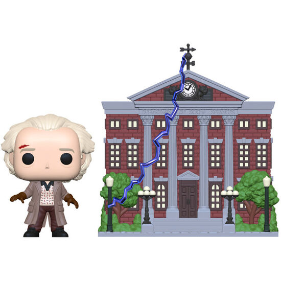 FIGURA POP BACK TO THE FUTURE DOC WITH CLOCK TOWER image 0