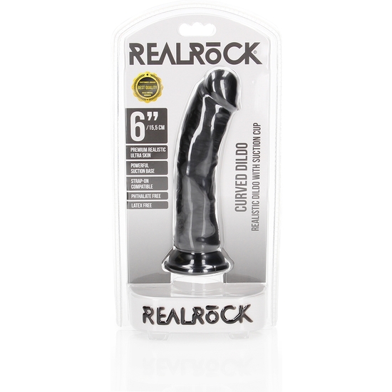 REALROCK - CURVED REALISTIC DILDO WITH SUCTION CUP - 6/ 15,5 CM image 1