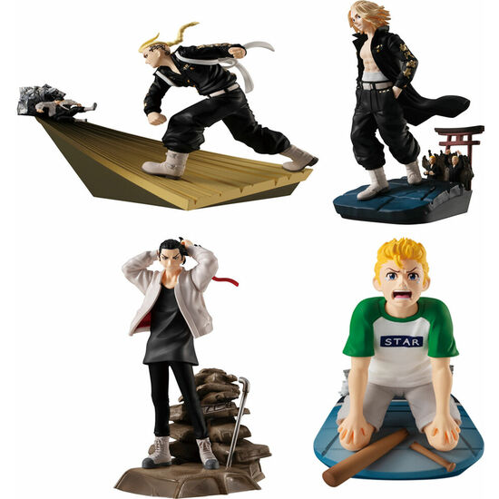 PACK 4 FIGURAS PETITRAMA TOKYO REVENGERS SERIES TOMAN HEROIC SCENES 8CM image 0