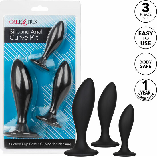 SILICONE ANAL CURVE KIT BLACK image 4