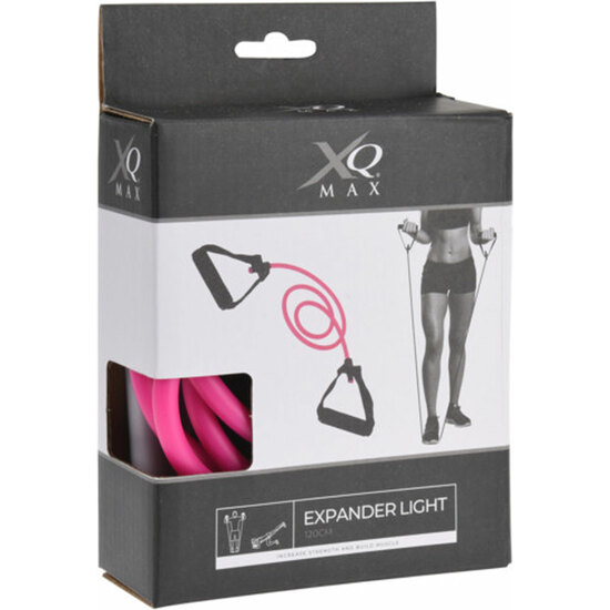 XQMAX EXPANDER LIGHT. MATERIAL TPE. SIZE 6X9X1200MM. TPE IN PINK-225C, FOAM HANDLES IN BLACK. PACKED IN WINDOW COLORBOX INCLUDING MANUAL image 1