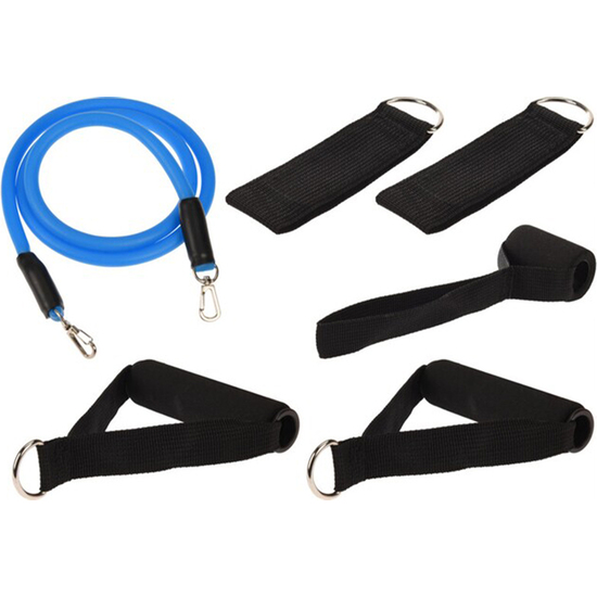 XQMAX EXPANDER SET. INCLUDES 5X TPE BANDS, 2X HANDLE, 2X ANKLE BAND, 1X DOOR ANCHOR, 1X STORAGE BAG. TUBES: 2KG PINK 225C, 5X8X1150MM/ 3KG BLUE 2995C, image 0