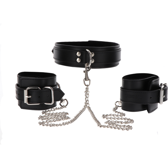 HEAVY COLLAR AND WRIST CUFFS - BLACK image 2