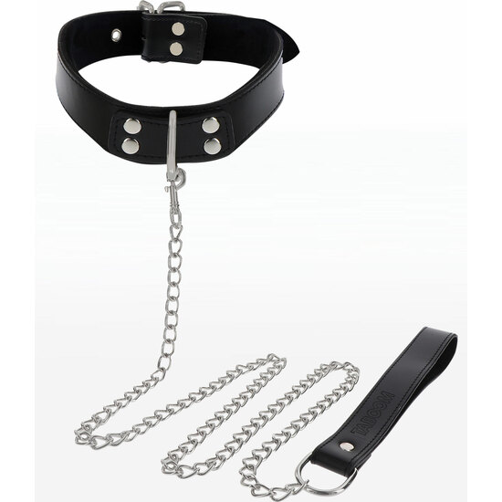 ELEGANT COLLAR AND CHAIN LEASH - BLACK image 0