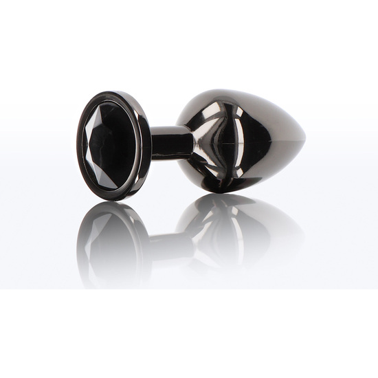 BUTT PLUG WITH DIAMOND JEWEL M - BLACK image 0