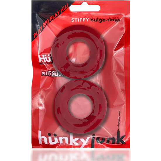 STIFFY 2-PACK BULGE COCKRINGS RED image 1