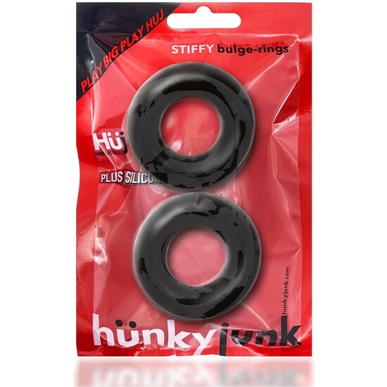 STIFFY 2-PACK BULGE COCKRINGS - NEGRO image 1