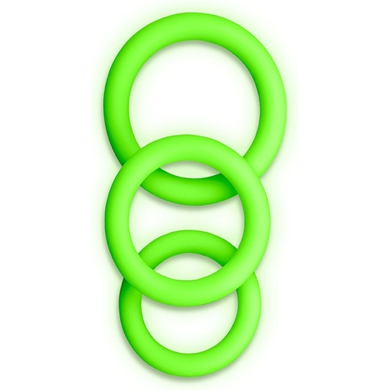 OUCH! - 3 PCS COCK RING SET - GLOW IN THE DARK image 3