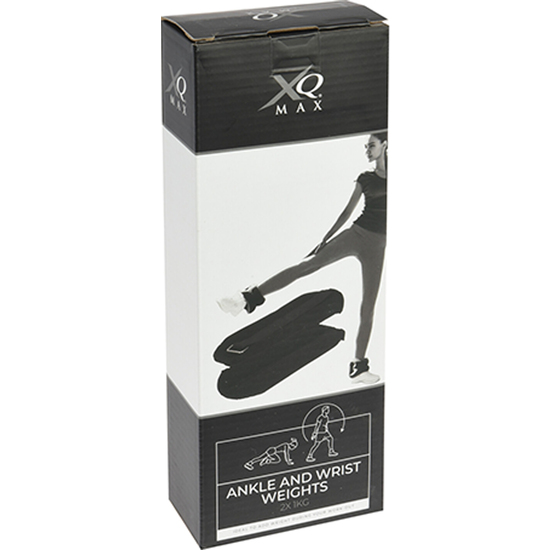 XQMAX ANKLE/WRIST WEIGHT COLOR BLACK WITH BLACK VELCRO. WEIGHT 2X 1000 GRAM. MATERIALS: NEOPRENE, IRON AND SAND PACKED IN COLORBOX. MANUAL INCLUDED. 5 image 1