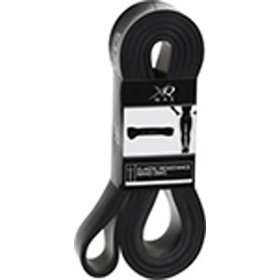 XQMAX LATEX RESISTANCE BAND. MATERIAL: 100 PERCENT LATEX. SIZE: 2080X4,5X29MM. LATEX COLOR: BLACK. INCLUDING WHITE XQMAX 35KG PRINT. EACH FOLDED AND image 0