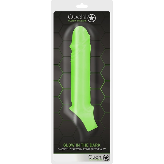OUCH! - SMOOTH STRETCHY PENIS SLEEVE - GLOW IN THE DARK image 1
