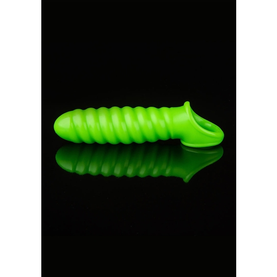 OUCH! - SWIRL STRETCHY PENIS SLEEVE - GLOW IN THE DARK image 0