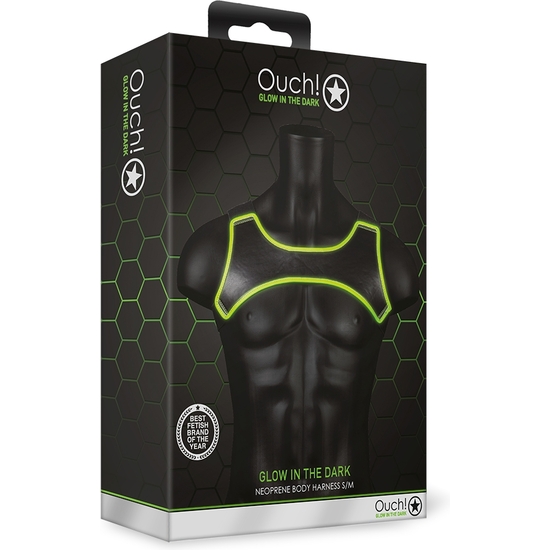 OUCH! - NEOPRENE HARNESS - GLOW IN THE DARK image 1