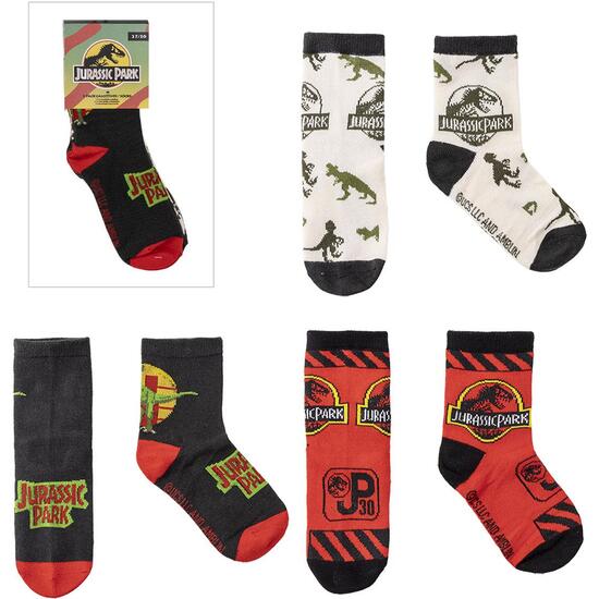 PACK CALCETINES 3 PIEZAS JURASSIC PARK image 0