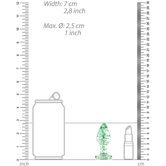 OUCH! - GLASS BUTT PLUG - GLOW IN THE DARK - SMALL image 5