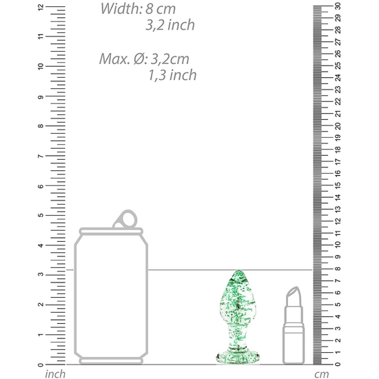 OUCH! - GLASS BUTT PLUG - GLOW IN THE DARK - MEDIUM image 5