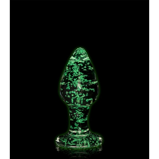 OUCH! - GLASS BUTT PLUG - GLOW IN THE DARK - LARGE image 0