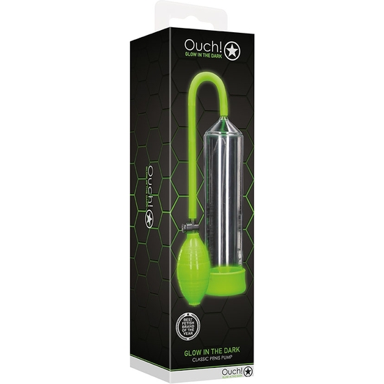 OUCH! - CLASSIC PENIS PUMP - GLOW IN THE DARK image 1