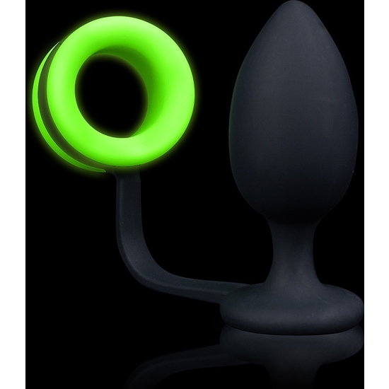 OUCH! - BUTT PLUG WITH COCK RING - GLOW IN THE DARK image 0