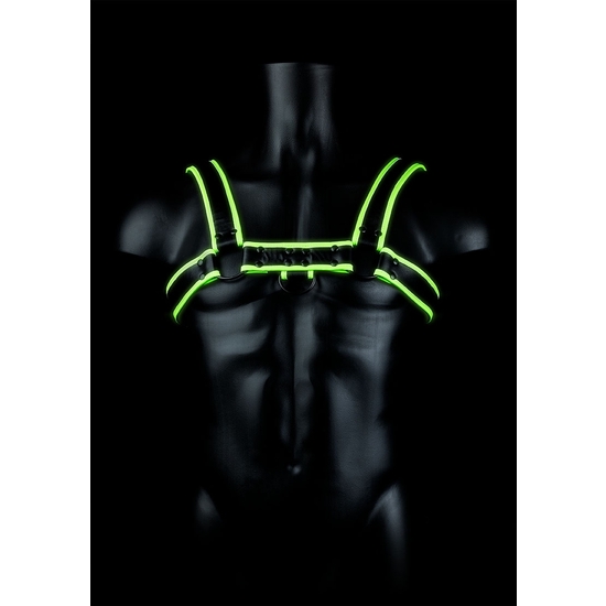 OUCH! - CHEST BULLDOG HARNESS - GLOW IN THE DARK image 0