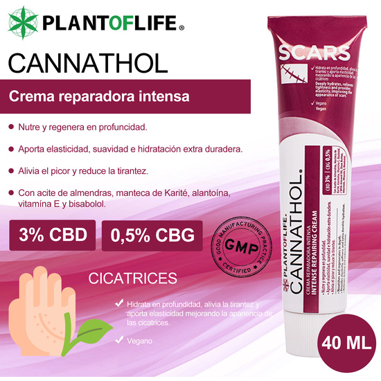 CREMA ESPECIAL CICATRICES CANNATHOL CON CBD 3% Y CBG 0,5%, 40 ML., DE USO TÓPICO. image 1