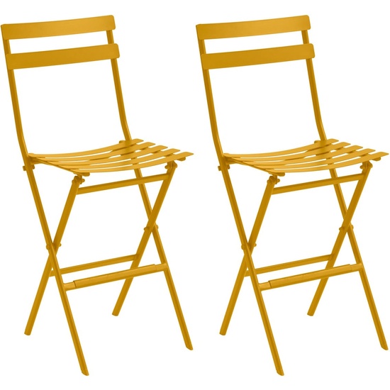 JUEGO DE 2 SILLAS ALTAS PLEGABLES "GREENSBORO" MOSTAZA image 0