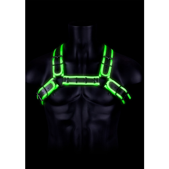 OUCH! - BUCKLE BULLDOG HARNESS - GLOW IN THE DARK image 0