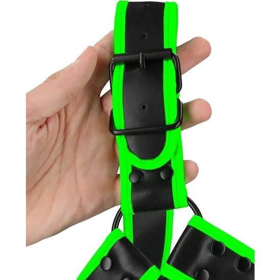 OUCH! - BUCKLE BULLDOG HARNESS - GLOW IN THE DARK image 4