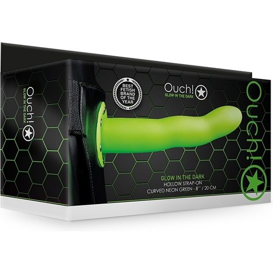 OUCH-STRAP-ON HUECO CURVADO - 8 / 20 CM - BRILLA EN LA OSCURIDAD image 1