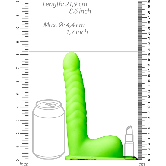 OUCH-STRAP-ON HUECO CON TESTÍCULOS - 8 / 21 CM - BRILLA EN LA OSCURIDAD image 9