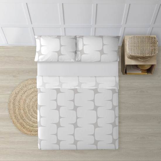 JUEGO DE SÁBANAS 100% ALGODÓN MODELO LAHAN GREY PARA CAMA DE 135. image 0