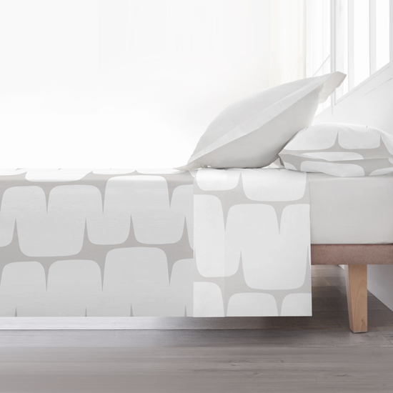 JUEGO DE SÁBANAS 100% ALGODÓN MODELO LAHAN GREY PARA CAMA DE 135. image 1
