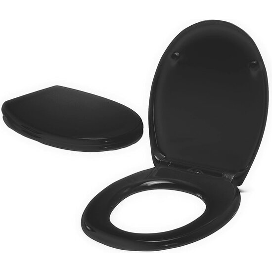 ASIENTO DE INODORO OVALADO DE ALTA CALIDAD, CON FUNCIÓN DE LIBERACIÓN RÁPIDA Y CIERRE SUAVE, TAPA DE INODORO ANTIBACTERIANA DE DUROPLAST Y ACERO INOXI image 2