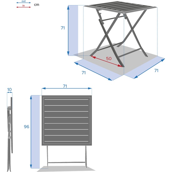 MESA "AZUA" PLEGABLE ALUMINIO MARRÓN image 1