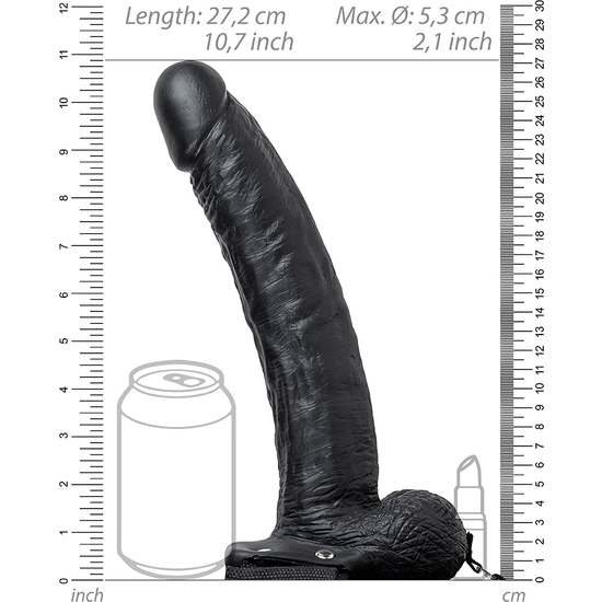 REALROCK-STRAP-ON HUECO VIBRATORIO CON TESTÍCULOS - 9/ 23 CM-NEGRO image 9