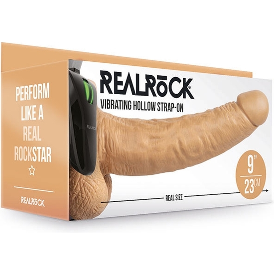 REALROCK-STRAP-ON HUECO VIBRATORIO CON TESTÍCULOS - 9/ 23 CM image 1