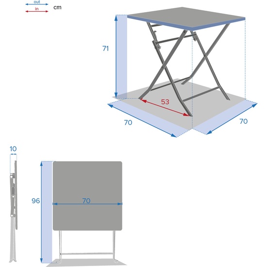 MESA PLEGABLE CUADRADA MOSTAZA 2 PLAZAS image 1