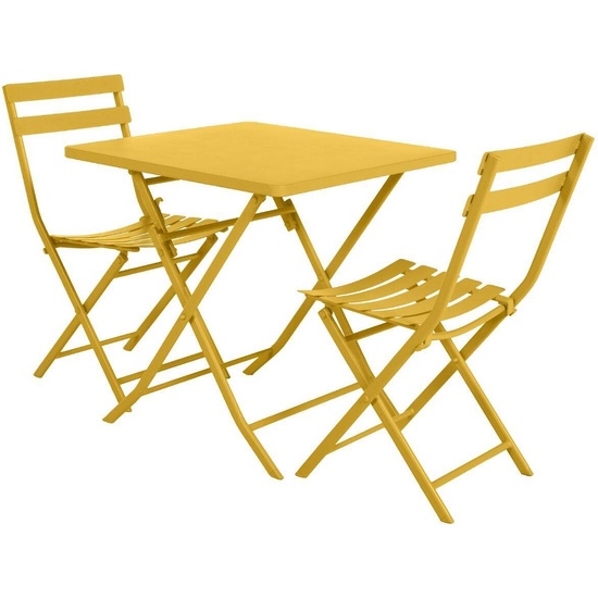 MESA PLEGABLE CUADRADA MOSTAZA 2 PLAZAS image 3