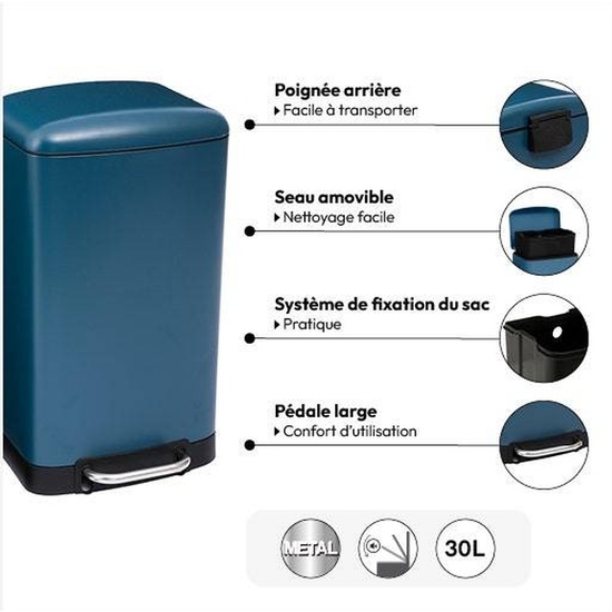 PAPELERA AZUL 30 L ARIANE image 2