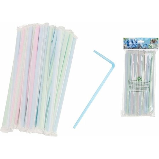 PAJITA FLEXIBLE ENFUNDADA COLOR PASTEL X 50UND image 0