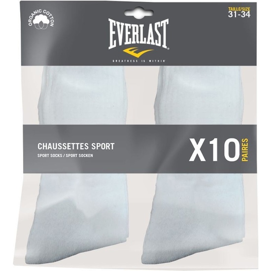 SET DE 10 PARES DE CALCETINES EVERLAST BLANCOS TALLA image 3