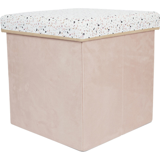 CAJA-PUF PLEGABLE TERRAZO ROSA image 0