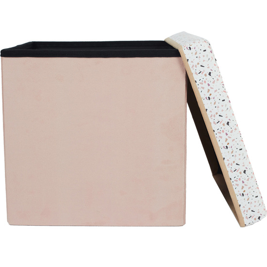 CAJA-PUF PLEGABLE TERRAZO ROSA image 3